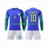Camisola Brasil Neymar Jr 10 Criança Equipamento Segundo Copa do Mundo 2022 Manga Comprida